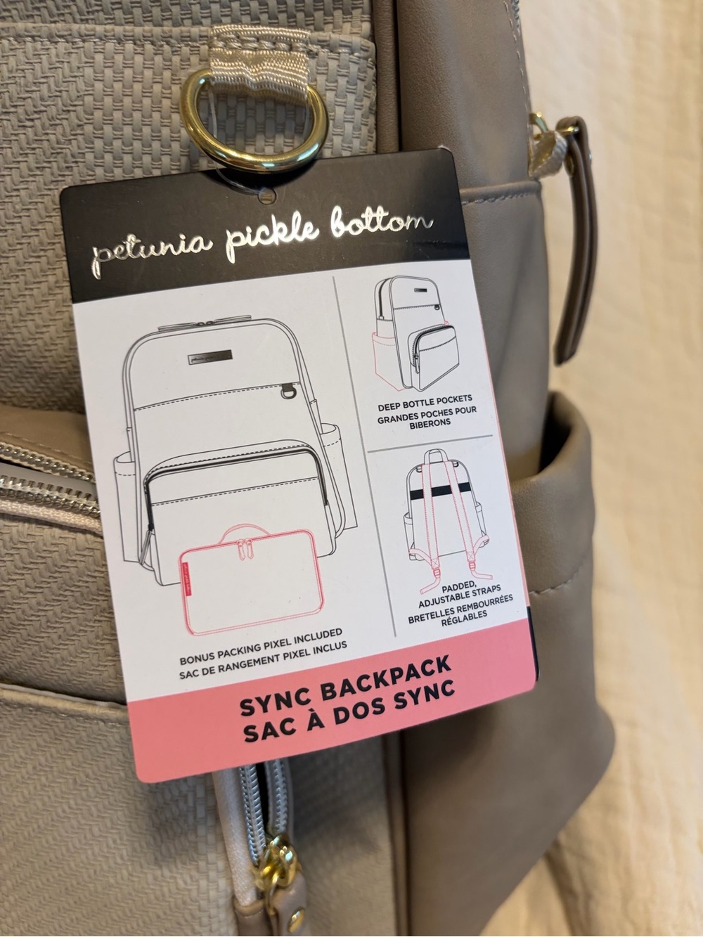 petunia pickle bottom Beige Textured Backpack - Picture 4 of 7